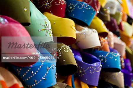 colorful head cover for muslim women displayed at a shop in Terengganu Malaysia
