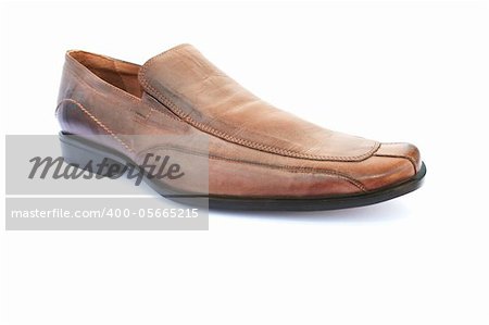 Brown shoes isolated on white background.