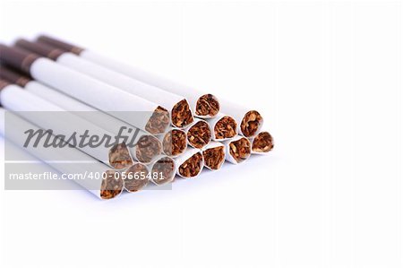 Cigarettes isolated on white background.