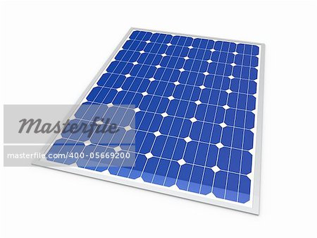 3d solar power energy isolated blue panel