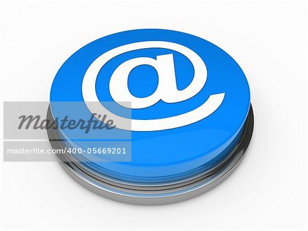 3d button email blue mail internet push