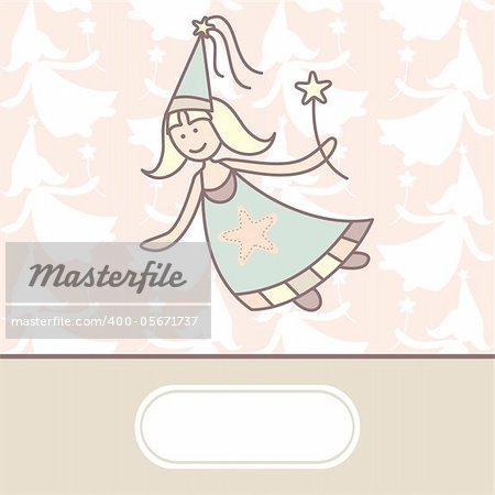 Baby arrival card with fairy