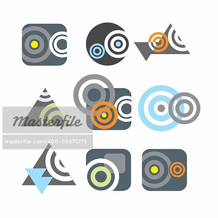 collection of abstract vector symbols