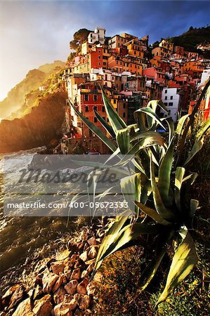 Sunset in Riomaggiore, Cinque Terre, Italy