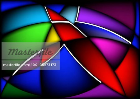 Wavy abstract bright colorful background for design. Black release.