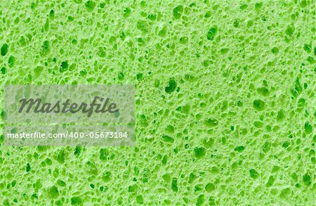 Green texture cellulose foam sponge. Background.