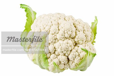 Fresh cauliflower head, isolated on white background