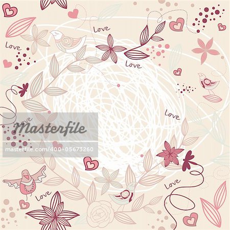cute floral frame with free place for your text