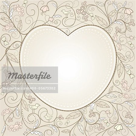 Cute valentine`s day card with free place for your text