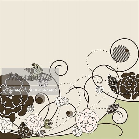 stylish background with various flowers vector illustration