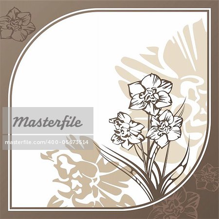 abstract retro card with flowers vector illustration