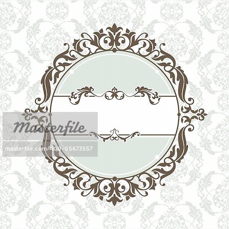 abstract cute decorative vintage frame vector illustration