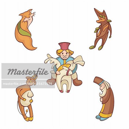 set of cute fairytale characters vector illustration