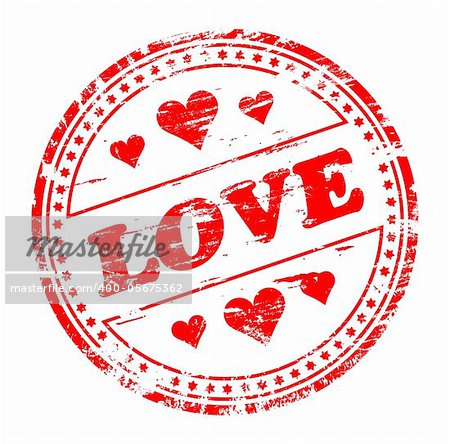 Rubber stamp illustration showing "LOVE" text. Also available as a Vector in Adobe illustrator EPS format, compressed in a zip file