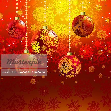 ?hristmas background with baubles. EPS 8 vector file included