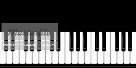 Piano Keyboard Black and White Background Illustration