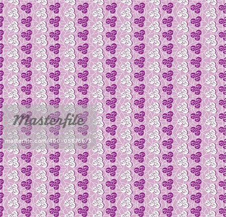 Cute purple vector floral seamless background