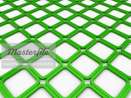 3d cube green square background abstract white