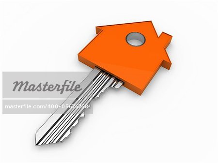 3d key home house orange estate security