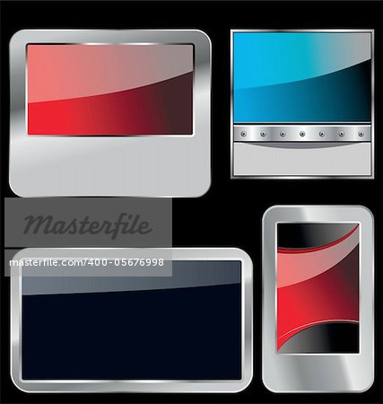 glossy metallic banners