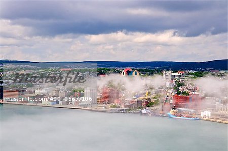 Cityscape of Saint John's from Signal Hill in Newfoundland Canada