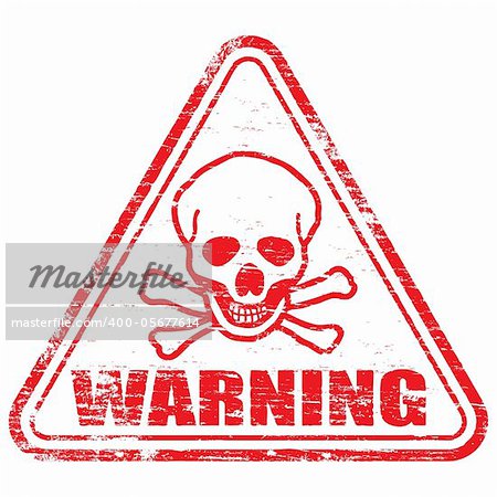 Rubber stamp illustration showing "WARNING" text. Also available as a Vector in Adobe illustrator EPS format, compressed in a zip file