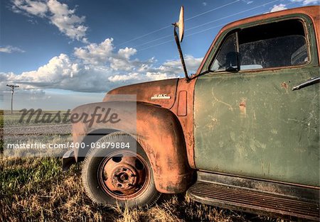 Vintage Farm Trucks Saskatchewan Canada weathered and old