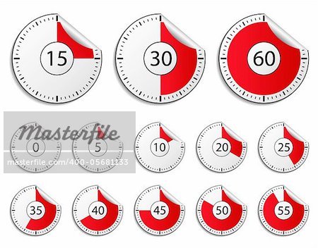 Set of vector timer stickers