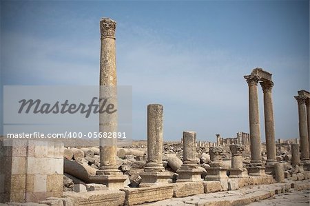 Roman ruines in the city of Jarash in Jordan
