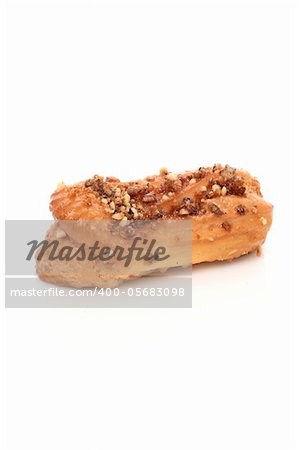 Vanilla eclair isolated on white background