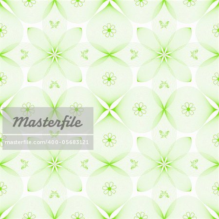 Abstract background of seamless floral and butterfly pattern