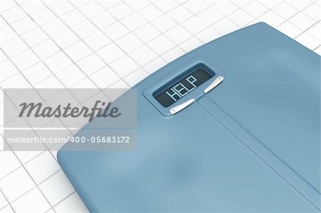 Weight scale with word HELP on display