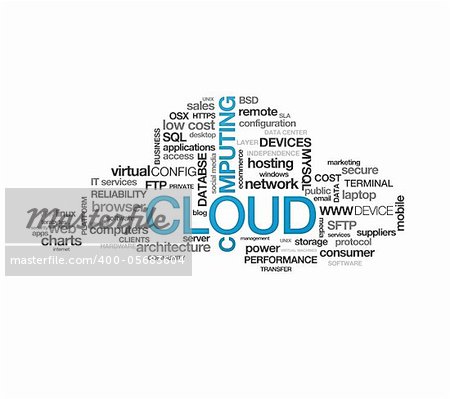 High resolution graphic of a cloud computing on white background