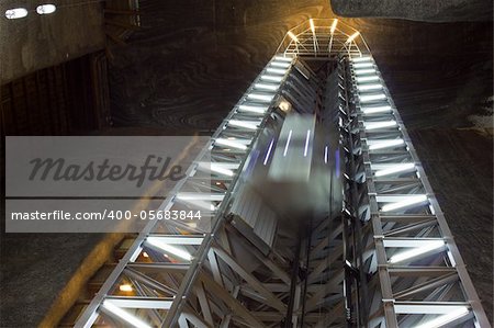 view from the turda salt mine, romania