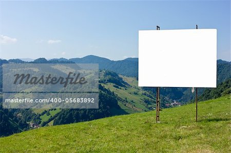 ad panel on a mountain view