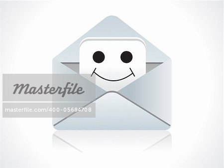 abstract mail icon with smiley vector illustration