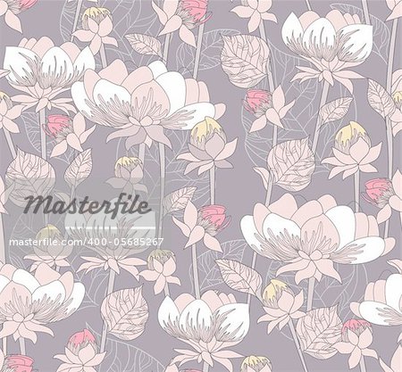 Seamless pastel floral pattern. Background with flowers