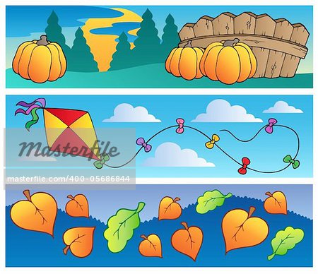 Autumn banners collection - vector illustration.