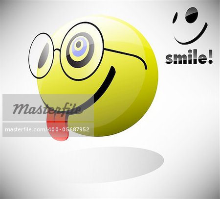 Smiling geek emoticon (EPS10 - Transparency, Gradient)