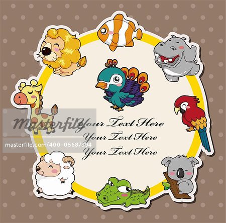 cartoon animal card