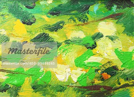 Abstract oil painting background resembling foliage (I am the copyright owner of this artwork)