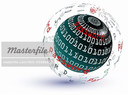 Password globe - internet concept - vector eps10