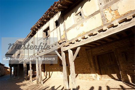 Medieval arcade in the scenic village of Calatanazor, Soria, Spain