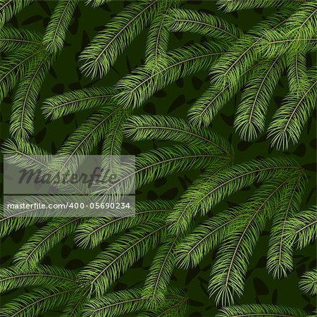 Christmas tree fir branch seamless background pattern