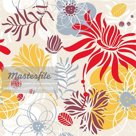 abstract lovely seamless floral pattern vector illustration