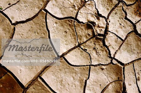 Closeup of dried and cracked earth
