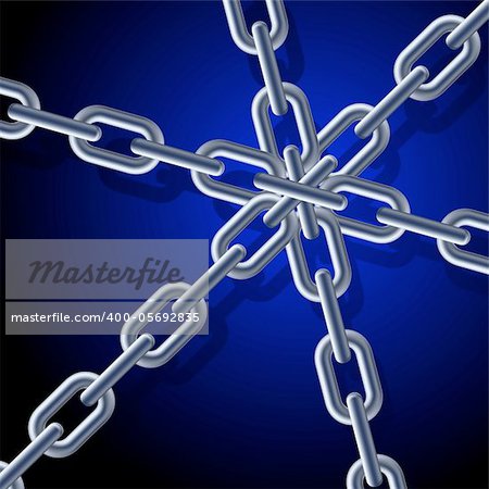 Chain. Illustration on blue background for design