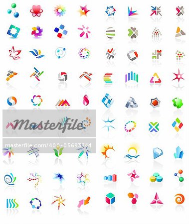 72 different colorful vector icons: (set 1)