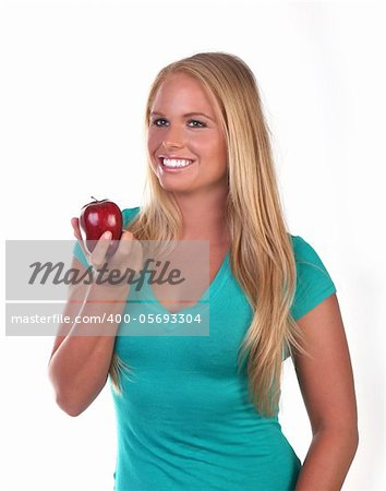 Happy Healthy Young Woman Eating Healthy Food Choices