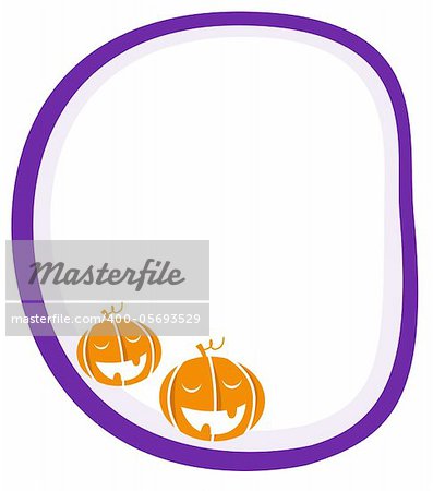 Blank banner with Halloween Pumpkin heads. Vector background.